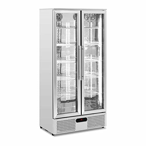 Royal Catering RC-BC003 Getränkekühlschrank 458 l Edelstahl Flaschenkühlschrank Kühlschrank mit Glastür Getränkekühlschrank mit Glastür von Royal Catering