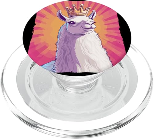 Lama Majesty with a Comedic Crown Appeal PopSockets PopGrip für MagSafe von Royal Llama with Crown