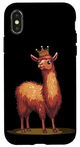 Lama Monarch Grafik für eine lachende Menge Hülle für iPhone X/XS von Royal Llama with Crown