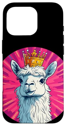 Royal Lama-Grafik für einen lustigen und königlichen Look Hülle für iPhone 16 Pro von Royal Llama with Crown