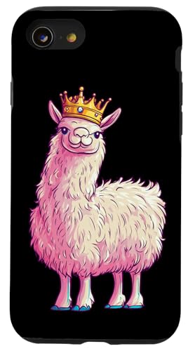 Royal Lama Statement mit komedischem Rand Hülle für iPhone SE (2020) / 7 / 8 von Royal Llama with Crown