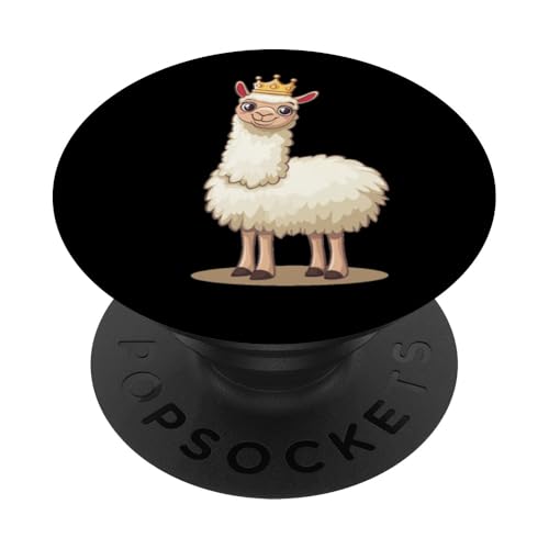 Royalty trifft Komödie mit gekröntem Lama im Königreich PopSockets Klebender PopGrip von Royal Llama with Crown