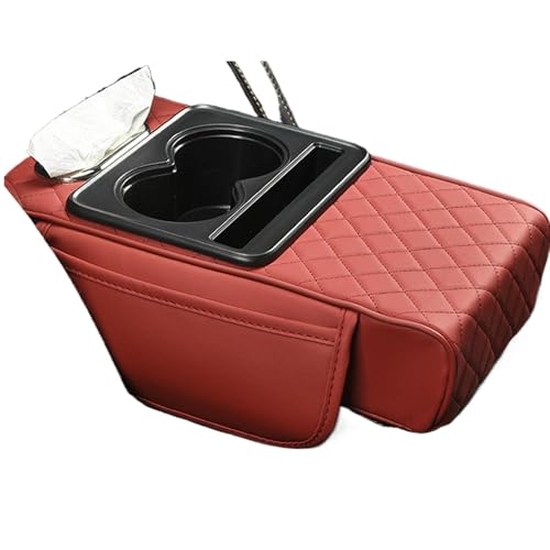 Rrlihjgu Mittelarmlehne Pad Auto Mittelkonsolen Armlehne Kissen Universals Auto Armlehnen Auflage Armlehnenbox Leder Car Armrest Box Pad Mit Organizer Taschen Auto Mittelkonsole Pad Auto Armlehne Box von Rrlihjgu