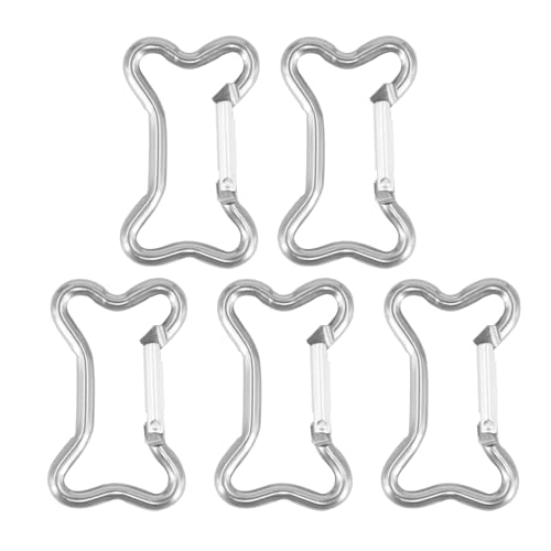 5 Stück Knochenförmige Federschnapp-Clips aus Aluminiumlegierung, Schlüsselanhänger zum Aufhängen, Karabiner, Schlüsselanhänger, Taschenclip, Haken-Verbindungsstücke von Ruarby