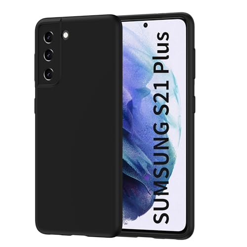 Ruayia Hülle für Samsung Galaxy S21 Plus Schwarz, Stoßfest Handyhülle Samsung S21 Plus Dünn Silikon, TPU Weiches Schutzhülle, Kratzfest Cover Nie Vergilbung Case-6,7 Zoll-Dünn Schwarz von Ruayia