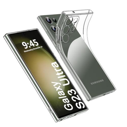 Ruayia Hülle für Samsung Galaxy S23 Ultra 5G Durchsichtig, Stoßfest Handyhülle Samsung S23 Ultra Dünn Silikon, TPU Weiches Schutzhülle Transparent, Cover Nie Vergilbung-6,8 Zoll-Dünn Durchsichtig von Ruayia