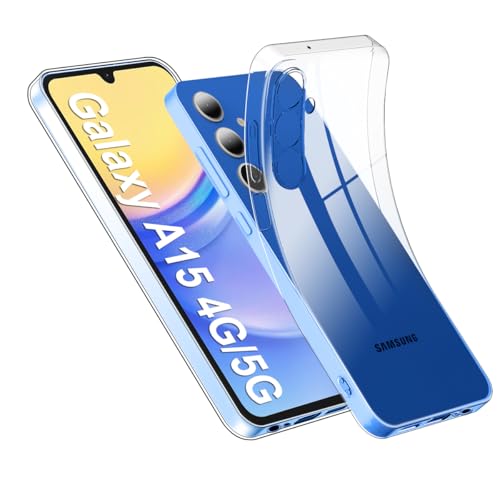 Ruayia Klar für Samsung Galaxy A15 4G/5G Hülle (6,5 Zoll), Transparent Schutzhülle, Dünn Durchsichtige Handyhülle, Schutzhülle Anti-Kratzt Transparent Rückseite Case von Ruayia