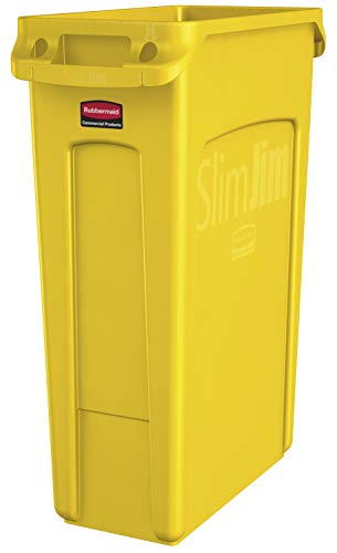 Rubbermaid Commercial Products 1956188 Vented Slim Jim-Abfalltonne, Kunststoff, 87 L, Gelb von Rubbermaid Commercial Products