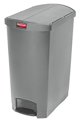 Rubbermaid Commercial Products Slim Jim 1883607 90 Litre End Step Step-On Resin Wastebasket - Grey von Rubbermaid