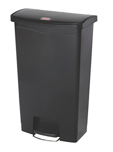 Rubbermaid Commercial Products Slim Jim 1883613 68 Litre Front Step Step-On Resin Wastebasket - Black von Rubbermaid