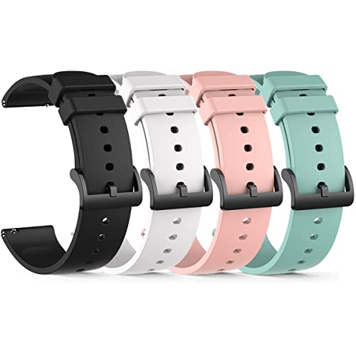 RuenTech 22mm weiches Silikonarmband Kompatibel für Uaue T50S / VKROBAG T50S / Donerton T50S T50H Armband für T50S Smartwatch 1,85" Uhrenarmband (4er Pack B) von RuenTech