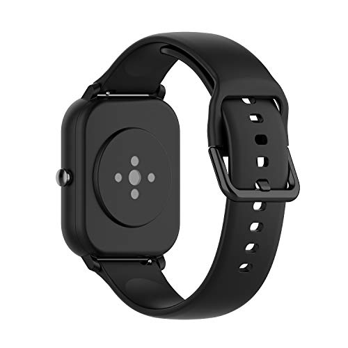 Ruentech Ersatzarmband Kompatibel mit Amazfit GTS/Amazfit GTS 2/Amazfit Bip/Amazfit GTR 42mm/Samsung Galaxy Watch 5/4 Band Armbänder Silicone Zubehör (Large, Black) von RuenTech