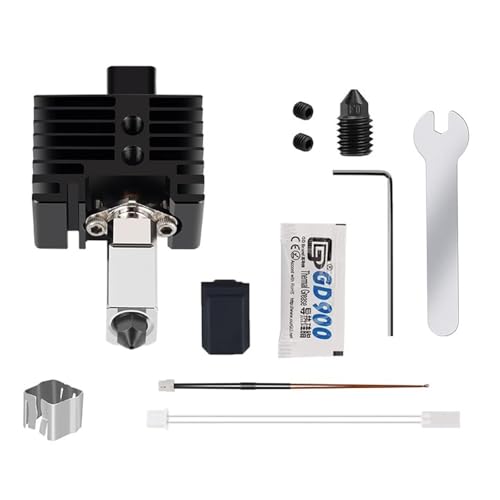 RugooSpink P1P/P1S Hot End Kit Hotend Kit Assembly Heater Block Druckkopf mit Düse Thermistor Kühlkörper Keramik Heating Rod Wrench Hotend Ersatzteile für Bambus 3D-Drucker von RugooSpink