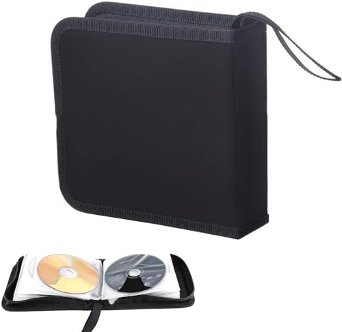 CD Tasche, CD Aufbewahrungstasche für Auto und Zuhause, CD DVD Discs Aufbewahrungstasche für 40 Discs (Black) von Ruikcoll