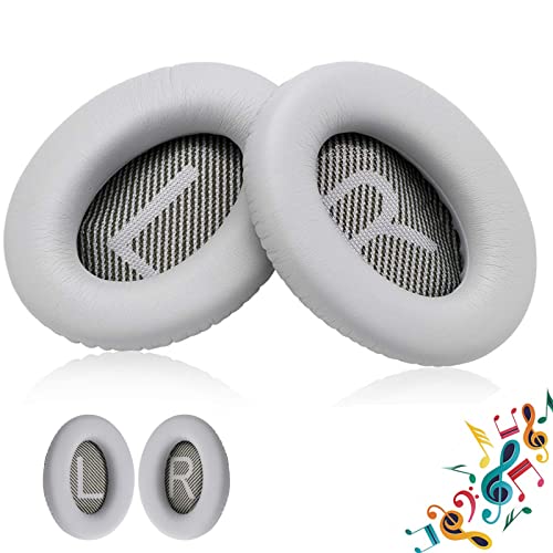 Ruikdly Ersatz Ohrpolster für Bose QuietComfort 35ii Professionelle Earpads Ersatz Ohrkissen für Bose QC35ii QC35 QC25 QC15 QC2 AE2 AE2i AE2w ohrumschließende Over-Ear Kopfhörer-Silbergrau Geschenke von Ruikdly