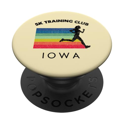 5-k-Trainingsclub Iowa-Laufmarathon Iowa PopSockets Klebender PopGrip von Running Vintage 5K Run