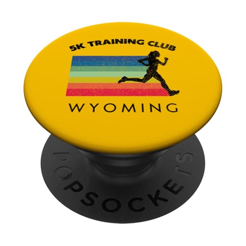 5-k-Trainingsclub Wyoming Laufmarathon Wyoming PopSockets Klebender PopGrip von Running Vintage 5K Run