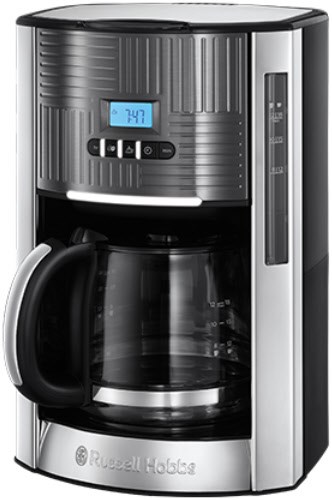 Geo Steel Digitale Glas-Kaffeemaschine Kaffeeautomat mit Timer edelstahl von Russell Hobbs