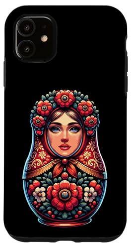 Hülle für iPhone 11 Russian Girl Matroschka Moskau mit Sonnenbrille Matrjoschka von Russische Sprache Russland Matryoshka Kostüm