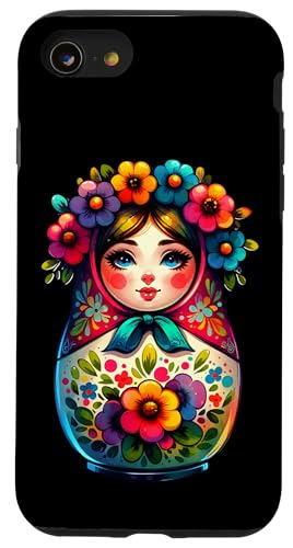 Hülle für iPhone SE (2020) / 7 / 8 Russian Girl Matroschka Moskau mit Sonnenbrille Matrjoschka von Russische Sprache Russland Matryoshka Kostüm