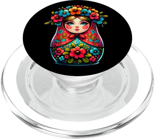 Russian Girl Matroschka Moskau mit Sonnenbrille Matrjoschka PopSockets PopGrip für MagSafe von Russische Sprache Russland Matryoshka Kostüm