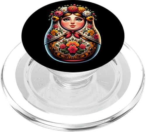 Russian Girl Matroschka Moskau mit Sonnenbrille Matrjoschka PopSockets PopGrip für MagSafe von Russische Sprache Russland Matryoshka Kostüm