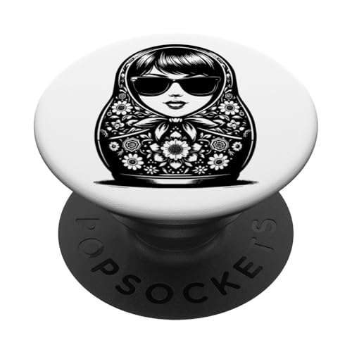 Russian Girl! Matroschka Russisch Sonnenbrille Matrjoschka PopSockets Klebender PopGrip von Russische Sprache Russland Matryoshka Kostüm