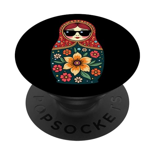 Russian Girl! Matroschka Russisch Sonnenbrille Matrjoschka PopSockets Klebender PopGrip von Russische Sprache Russland Matryoshka Kostüm