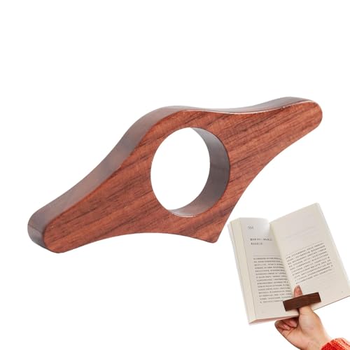 Ruwshuuk Daumenbuchseitenhalter, Buchseitenhalter zum Lesen, Daumenring-Seitenhalter aus Holz, Kompakter Daumenring-Seitenhalter, Daumenbuchhalter für Leseliebhaber von Ruwshuuk