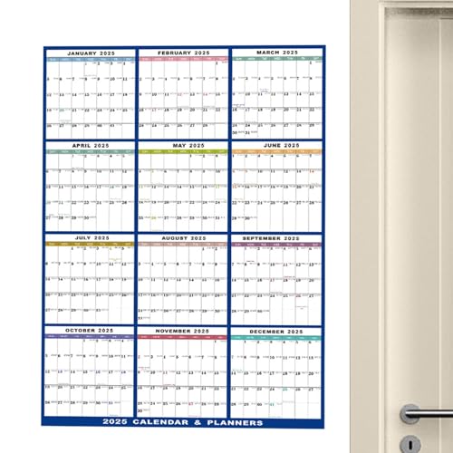 Ruyeiig Kalender für die Wand, 2025 Wandkalender 12 Monate - Löschbarer großer Wandkalender 2025 12-Monats-Kalender,Kreativer 12-Monats-Wandkalender, jährlicher Wandplaner für Zuhause, Unternehmen, von Ruyeiig