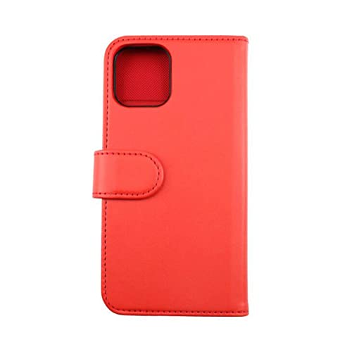 Rvelon Designed for iPhone 12/12 Pro Wallet Case, Magnetverschluss, Stoßfest, Vollschutz, Rot von Rvelon