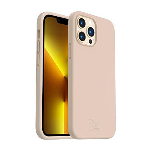 Rvelon Hulle fur iPhone 14 Pro Max aus Silikon, Elegantes Beigefarben, stoßfest, prazise Aussparungen von Rvelon