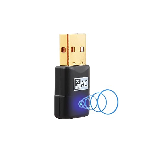 AC600 USB WLAN Stick für PC, Nano WLAN Adapter pc 433Mbps 5GHz 150Mbps 2,4GHz Dual Band, Mini WLAN Antenne PC WPA2-Verschlüsselungs-Standard, WLAN USB Stick für PC Kompatibel mit Windows 11/10/8/7 von RyuuOto