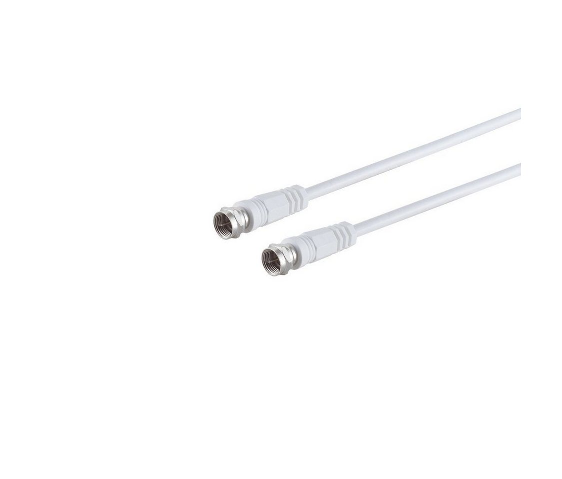 S/CONN maximum connectivity® F-Stecker - F-Stecker, C-PIN, >100 dB, weiß, 2,5m SAT-Kabel, (250,00 cm) von S/CONN maximum connectivity®