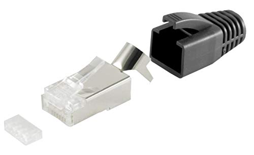 Helos RJ45 Stecker Set, schwarz, VPE 10 von S/CONN maximum connectivity