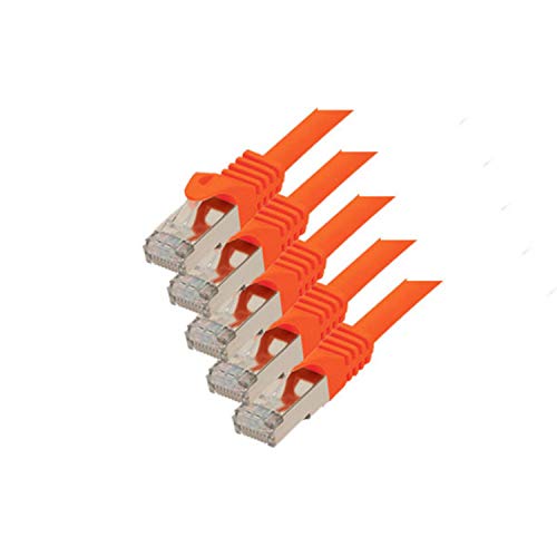 S-Conn RJ45 Patchkabel S/FTP,PIMF, Rohkabel CAT 7 Halogenfrei VE5, orange, 2,0m von S/CONN maximum connectivity