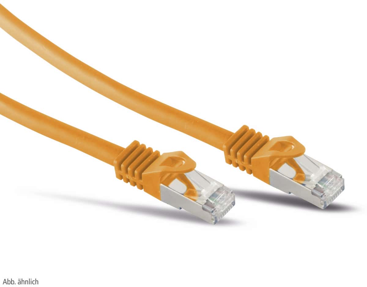 S-IMPULS RJ45 Patchkabel S/FTP (PIMF), m. CAT.7 Rohkabel, 10 m, orange von S-IMPULS