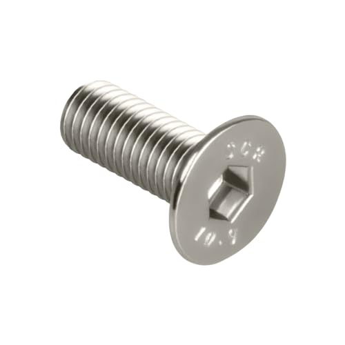 Senkkopfschrauben, Senkschrauben mit Innensechskant für Konstruktionsprofile M4 / M5 / M6 / M8 DIN 7991 (20, vernickelt, M6 x 16mm) von S-Polytec