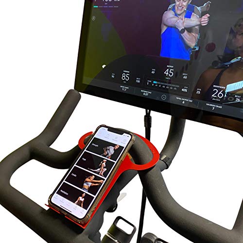 PELOGADGET Handy- und Tablethalterung für Original Peloton Heimtrainer | rutschfeste Stahlschale für iPhone, iPad Mini, iPad Pro und iPad Air | Robustes Peloton-Fahrradzubehör für Smartphones - Rot von S&BL