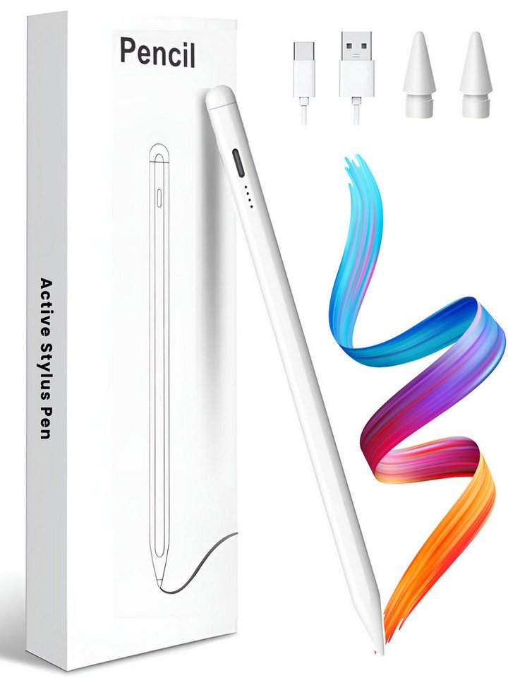 S&T Design Eingabestift Stift für iPad USB-C (2018-2024) Schnellladen für Apple iPads (2018-2024) Tabletstift Stylus Pencil 2. Generation Pen USB-C V1 von S&T Design