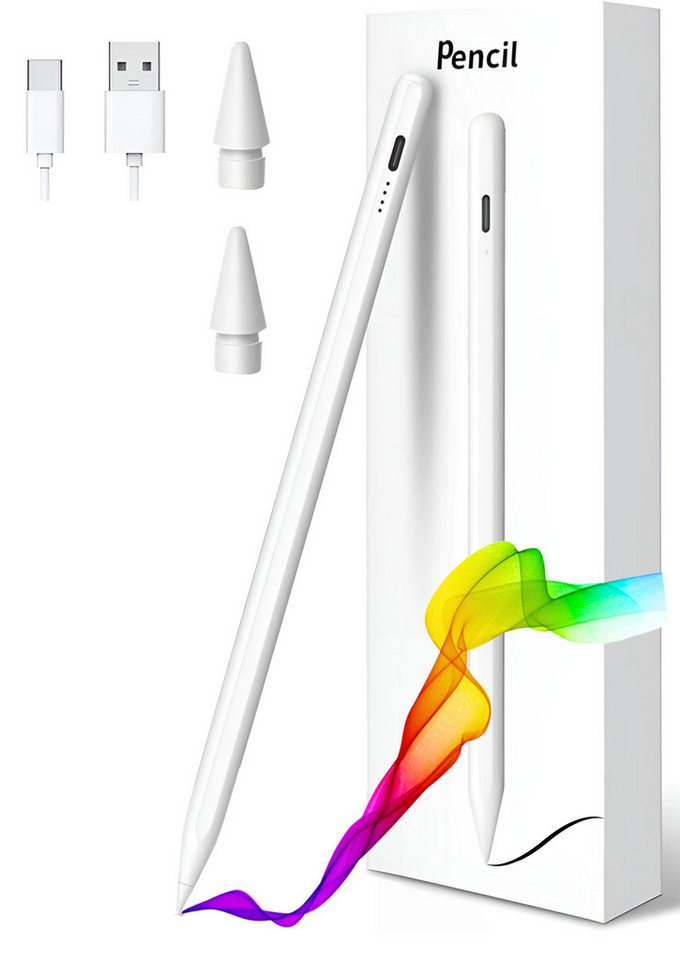 S&T Design Eingabestift Stift für iPad USB-C (2018-2024) Schnellladen für Apple iPads (2018-2024) Tabletstift Stylus Pencil 2. Generation Pen USB-C von S&T Design