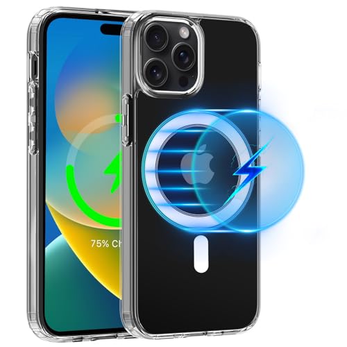 S. Dawezo Magnetische Hülle für iPhone 16 Pro 6,3 Zoll, kompatibel mit Magsafe, Stoßfest Militärstandard FallSchutz Handyhülle, Kratzfeste Transparent Hülle für iPhone 16 Pro von S. Dawezo