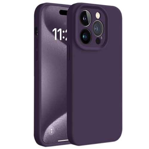 SACIKIKI Ultradünne Hülle für iPhone 15 Pro Max/15 Pro/15 Plus/15, Hochwertige Flüssig Silikon Handyhülle mit Screen Kamera Schutz Weiches Kratzfest Case,Purple2,15 Pro 6.1'' von SACIKIKI