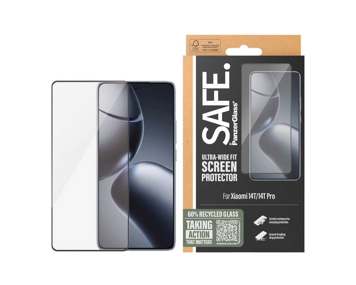 SAFE by PanzerGlass Displayschutzglas Ultra-Wide Fit Screen Protector für Xiaomi 14T, Xiaomi 14T Pro, Displayschutzfolie, Schutzfolie, Bildschirmschutz, kratz- & stoßfest von SAFE by PanzerGlass