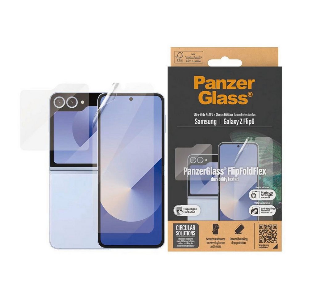 SAFE by PanzerGlass Displayschutzglas Ultra-Wide Fit TPU + Classic Fit Glass Screen Protection für Samsung Galaxy Z Flip6, Displayschutzfolie, Schutzfolie, Bildschirmschutz, kratz- & stoßfest von SAFE by PanzerGlass