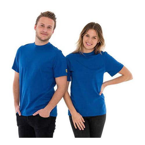 Safeguard TKO-TS15-RBXXL-FARBIG ESD-T-Shirt, Rundhals, 150g/m², 2XL, Royalblau von SAFEGUARD