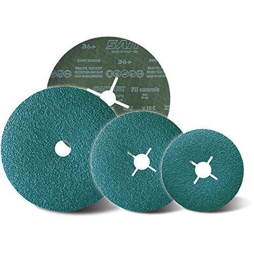 Sait 78032 SAITDISC 7II Fiberscheiben, 125mm x 22mm, 36 Körnung, XR Typ, 25 Stück von SAIT