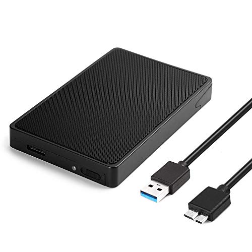 Salcar USB 3.0 Festplattengehäuse 2,5 Zoll Externes Gehäuse UASP USB 3.0 Festplatte Gehäuse Case für 9.5mm 7mm 2.5" SATA SSD und HDD von SALCAR