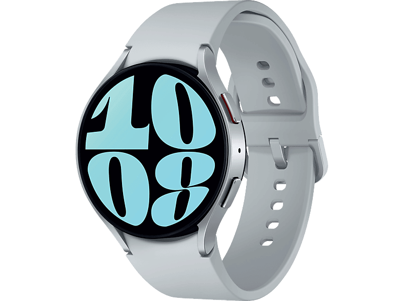 SAMSUNG Galaxy Watch6 44 mm Smartwatch Fluorkautschuk, M/L, Silver von SAMSUNG