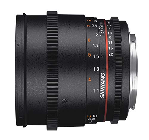 SAMYANG 13085T1.5F 85 mm T1.5 VDSLR AS IF UMC II Objektiv für Anschluss Fuji X schwarz von SAMYANG